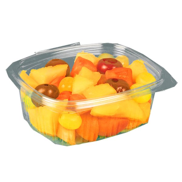 50 Stk. Feinkostbecher oval klar mit Deckel 375 ml PET